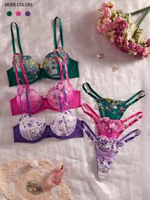 3pcs Women's Sexy Lingerie Set, Mixed Color, Daring & Sexy Ladies Bra Set - Nhiều màu - Xem 3