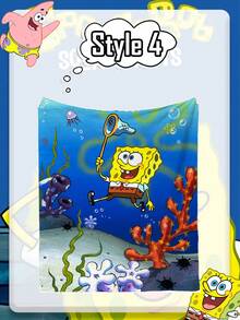 SPONGEBOB Spongebob SquarePants Coral Fleece Blanket, Bring The Warmth Of Bikini Bottom Home! It Is Suitable For Warm Companionship While Watching TV On The Sofa, A Considerate Little Blanket For Office Midday Rest, A Cartoon Decoration In Children's Rooms, A Photo-Taking Tool For Camping And Picnics, And Has Multiple Uses. It Can Be Used As A Nap Blanket, Sofa Blanket, Air-Conditioned Quilt Or Picnic Mat.