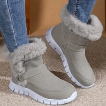 Women's Faux Fur - Trimmed Suede Ankle Boots: Warm & Stylish Winter Essential