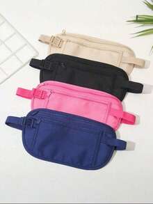 防水RFID防盗旅行腰包，男女通用 - 超薄隐形腰包，可装现金、护照、手机等，隐蔽式安全钱包，适合圣诞节、万圣节等节日，也可作为女士腰包、健身包或旅行包使用。 - 彩色 - 查看 3