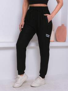 Women's Sports Pants With Elastane - Comfort And Flexibility For Physical Activities - Flame scarlet - View 3