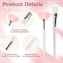 12 piezas de suministros de belleza, set de brochas para mascarilla - herramientas de brochas para mascarilla, 4 tazones de mascarilla en color oro rosa, 4 brochas en forma de abanico para mascarilla, 4 brochas, suministros de belleza, cuidado de la piel y facial DIY