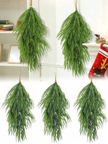 Artificial Hanging Plants, Christmas Teardrop Pine Needle Hanging Swag, Artificial Pine Needle Branches Faux, Winter Wreath Hanging Plants, For Front Door, Wall, Home Christmas Decoration Home Decor Christmas Decorations Room Decor Christmas Decorations Home Christmas Gifts Christmas Decor - Multicolor - View 10