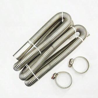 1pc Stainless Steel Exhaust Pipe Accessory With Spiral Pattern For Parking Heater, Warmer Exhaust Pipe Extension