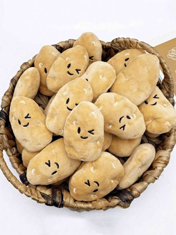 1pc Pet Potato Doll - Plush Cat Doll, Cartoon Face, Cute Animal Design Suitable For Small Dogs, Interactive Play Time And Chew-Resistant Material, Dog Doll, Lively Pet Accessory, Fantastic Pet Supplies, Durable Pet Item