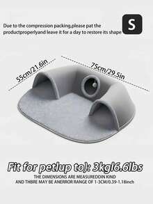 3-In-1 Cozy Cat Tunnel Bed - Play Mat & Warm Nest With Non-Slip Base For Small To Medium Cats, Rabbits & Hamsters - Multicolor - View 8