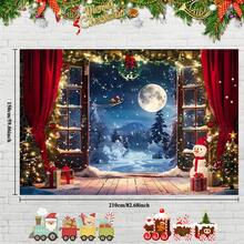 1pc Christmas Backdrop Banner, 82.7*59.1/59.1*39.4/39.4*29.5 Inch Santa Sleigh Scene Decoration Backdrop For Christmas Party Decoration, Photography Studio Props, Indoor Outdoor Decoration,Christmas - Multicolor - View 7