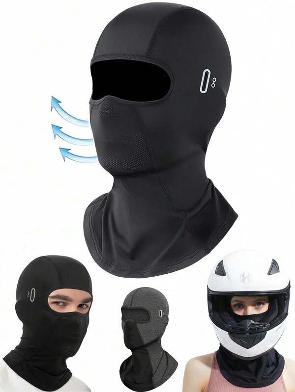1 máscara balaclava com furo para óculos, máscara unissex impermeável para motocicleta, trabalho, esqui, outono/inverno/verão, máscara facial respirável para motocicleta, bicicleta, homens e mulheres