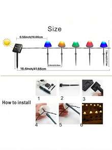 1Set, Solar Mushroom Lights 10 LED, Solar Patio Light With Remote Control, Solar Fairy Lights For Garden Yard Porch Wedding Party Decoration Valentine's Day Party Gift - Multicolor - View 12