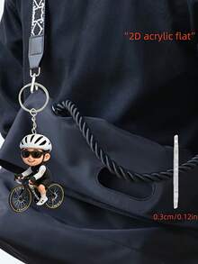 3/1 Cute And Fun Keychains For Cycling Boys And Girls, Made Of 2D Flat Acrylic Material, Suitable For Cycling Enthusiasts' Bag Accessories, Keychains, Car Keychains, Car And Home Decorations, Keychains, Perfect Gifts For Family And Cycling Enthusiasts