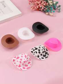 24pcs Plastic Mini Western Cowboy Hats, Cute Miniature Hats Party Favors, Toy Doll Dress Up Play, Cowboy Hat And Boot Cups, Party Supplies, Suitable For Cowboy Themed Birthday Decor And Bachelorette Party Gifts, Great For Birthday, Wedding, New Year, Christmas, Valentine's Day Decorations (Shoes Not Included) - Multicolor - View 4