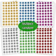 540pcs/972pcs/1620pcs Random Holographic Star Sticker Set, 6 Vibrant Colors, 0.6 Inch Paper Reward, Suitable For Kids, Classroom Behavior Charts, Teacher Supplies, Student Motivation, Christmas, Halloween Decorations