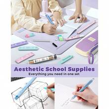 Four Candies 36PCS Aesthetic School Supplies, Mechanical Pencil Set 0.5mm, 0.7mm, 0.9mm & 2.0mm With 624 Lead Refills, Back To School Supplies For Writing & Drawing, Ideal Stationary Set Gift