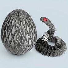 1 Pc 30cm Articulated Viper Statue - 3D Printed Soft Posable Snake Toy With Snake Egg, Mythological Creature Design, Home Decor Stress Relief Toy, Suitable For Christmas, Halloween And Other Holiday Gifts, Suitable For Ages 14+ (Random Eye Color), Fidget Toy, 3D Printed Animal - Viper, 3D Snake, Mini 3D Printed Animal, 3D Printed Snake, 3D Printed Snake With Egg