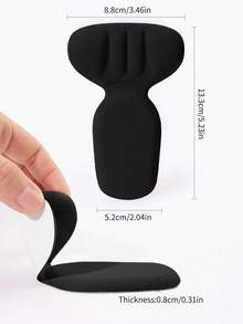 1 Pair/2 Pairs Heel Grips Liner Cushions Inserts For Loose Shoes, Heel Pads Snugs For Shoe Too Big Men Women, Filler Improved Shoe Fit And Comfort, Prevent Heel Slip And Blister  Plain    Basics  Cute    Plain / Plain Toe      Plain    Cute    Plain / Plain Toe - 黑色 - 查看 3