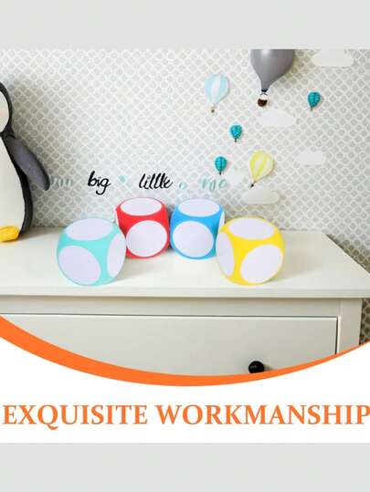 Square Blank Six-Sided Dice, Calligraphy Teaching Creative Resource Game Teaching, Plastic Cubes Are Available In Four Colors, Erasable, Four Sides Can Be Dry-Erased, Can Be Drawn With Letters, Numbers And Digital Operations, Reusable EVA Whiteboard Dice, Suitable For Educational Classroom Mathematics And English Skills Training Interesting Classroom Props.