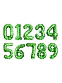 40 Inch Green Number Balloon Pixel Wind Aluminum Film Balloon Festival Party Decoration 0-9 Children's Adult Birthday Helium Balloon