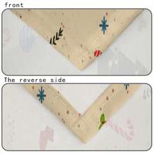 Față de masă din poliester ușor, cu model de pom de Crăciun, dreptunghiulară/pătrată, impermeabilă, anti-ride, pentru decorarea interiorului și exteriorului, dormitorului, băii, bucătăriei și sufrageriei, pentru cadouri de Crăciun, petrecere de ziua de naștere, decor de picnic de sărbători, toamna și iarna