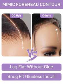 OQ Hair Wear To Go 免膠假髮 深波浪捲人造真髮 180%密度 16-30英吋 7x5 HD蕾絲 前蕾絲假髮頂級品質 自然色 預剪修整髮際線 自然外觀 免運費 - SNatural - 查看 8
