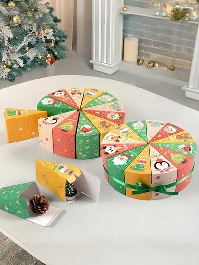 12 piezas Cajas de calendario de adviento DIY navideño - Papel rellenable, diseños festivos, acentos de cinta, temas navideños | Para Navidad, Halloween, Año Nuevo, San Valentín, Bodas, Despedidas de soltera y Cumpleaños Decoraciones navideñas Pijamas navideños Regalos navideños Decoración navideña
