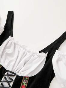 ii Women's German Oktoberfest Costume Traditional Bavarian Beer Garden Velvet Dresses