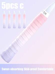 1 pieza Cinta de agarre de bádminton de color degradado, cinta de agarre antideslizante, que absorbe el sudor y los impactos para raquetas de bádminton; cinta envolvente cómoda para el mango de tenis