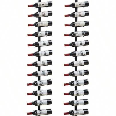 2 Pack 12 Bottle Wall Wine Rack For 24 Wine Bottles DIY Detachable Wall Mount Wine Rack Wine Storage Organizer Display Holder Used As One Or Four For Kitchen Dining Room Bar Wine Cellar