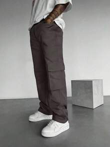 1pc Men's Multi-Pocket Cargo Pants, Casual Loose Fit Trousers For Daily Commute, Workout, Outdoor, Hiking, Fitness, Jogging, Relaxed Straight Leg Pants, Versatile Streetwear, Fall