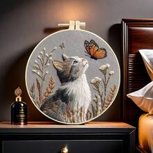 1 Bộ dụng cụ thêu thủ công mới, Bộ sưu tập mèo tự làm đơn giản dành cho người mới bắt đầu, Trang trí nhà cửa, Quà tặng Giáng sinh - Nhiều màu - Xem 2