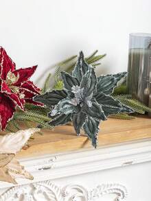 1/3/6pcs Artificial Flower Head, Christmas Tree Wreath DIY Decorations, For Holiday Decoration, Home Decoration, Room Decoration, Vase Decoration, Table Centerpiece, Wedding Decoration