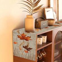 1/108 pezzi Tappeto da tavola autunnale per il Ringraziamento con foglie d'acero e zucche - in poliestere, decorazione stagionale per casa, cucina e sala da pranzo, in varie misure, robusto e durevole, centrotavola a tema autunnale per gli amanti dell'autunno e gli organizzatori di feste