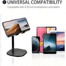 Multifunctional Adjustable Angle & Telescopic Desktop Stand, Universal Slouchy Bracket For Watching Videos, Live Streaming, Hands-Free - Black - View 10