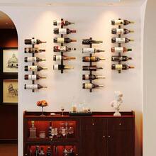 24 Bottles Wall Mounted Wine Rack Detachable Wall Hanging Bottle Holder Use As One Or Four DIY Display Storage Racks For Wine For Restaurant Bar Cellar - Black - View 4