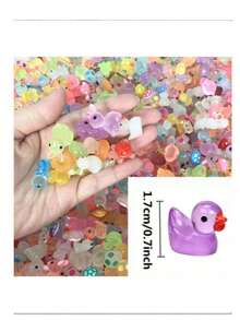 20pcs Surprise Mini Game Blind Bags, Mystery Bags, Realistic Mini Food Mini Mystery Bags, Various Mini Food Models, For Phone Case Decor, Party Favors, Birthday Gifts, Dollhouse Decor, Glowing Small Animals, Fruits, Glowing Turtles - Transparent Multicolor - View 6