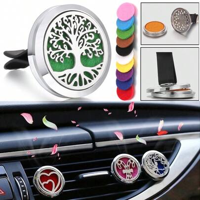 New Aromatherapy Diffuser Products Tree Of Life Car Perfume DiffuserAir Freshener Vent Clip Fragrance Aroma Diffuser Thread Rotate Open Locket Pendants Interior Home Decor DIY Accessories Gifts