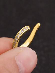 简约银色/金色夹式耳环，女士无耳洞夹式耳环，无需耳洞即可佩戴，耳骨夹式耳环 - 彩色 - 查看 8