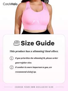 1件装加大码交叉后背运动文胸，亮粉色镂空可拆卸胸垫，中等支撑，高弹柔软，适合健身、瑜伽、日常穿着，女士运动休闲文胸 - 玫紅色 - 查看 8