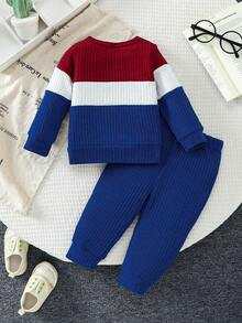 Spring & Autumn Loose Crew Neck Sweatshirt And Comfortable Elastic Waist Pants Baby Boy 2-Piece Set