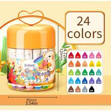 1 pieza Touchmark 12/24/36 Colores Diseño de punta de cono Fácil de lavar Bolígrafos de acuarela, Suministros de arte para escuela primaria, Marcadores, Bolígrafos para dibujar, Bolígrafos para grafiti, Bolígrafos de marcado diario, Bolígrafos de acuarela lindos, Útiles escolares - Pluma de acuarela con sello - Ver 12