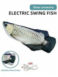 1件电动摇摆鱼猫玩具电动鱼仿真跳猫自娱神器磨牙耐咬猫玩具幼猫无聊玩宠物用品 - 彩色 - 查看 12