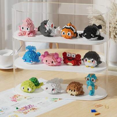 12 Kinds Of Marine Animal Building Block Model Assembly Toys, 150-272 Pieces Of Building Block Particles, Small Particle Mini Building Block Assembly Educational Toys. The Ocean Series Is Suitable For Collection By Building Block Enthusiasts, As A Small Desktop Decoration Item, As A Gift For Girlfriends, And As A Christmas Holiday Gift