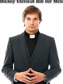 1pc Black Priest Clerical Collar Shirt, Clergy Attire Accessory Fake Collar