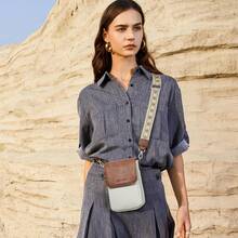 ¡RecomendadoBOSTANTEN - Bolso bandolera pequeño para mujer con ranuras para tarjetas¡Top de Temporada - A01-beige con café - Ver 4