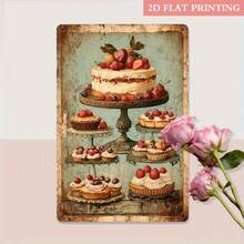 2D Flat, 2D Flat 1pc, Delicious Cakes Metal Sign, 8x12 Inch Iron Wall Decor, Rustic Charm, Suitable For Bakeries, Patisseries, And As A Gift For Baking Enthusiasts., 2D Flat, Perfect For Room Decor - 1PC - 查看 6
