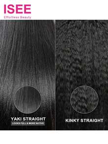 ISEE 3-In-1 Half Wig, Curly & Straight Hair, Glueless Wig, Human Hair, Comfortable Fit, No Adhesive Needed, Clip-In Style Wig, 14-28 Inches - SNatural - View 6