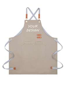 Customized Canvas Apron With Pockets, Personalized Text And Photo Apron, Unisex Work Apron, Suitable For Hair Salon, Nail Artist, Barista, Baker, Gardener, Makeup Artist, Adjustable Pink Apron, Unisex Customized Cooking Apron - Multicolor - View 14