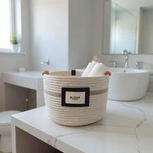 Made In Turkey - Knitted Organizer Basket – 22 X 24 Cm – Soft & Durable Storage Solution - White - View 5