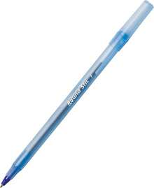 Round Stic Xtra Life Ballpoint Pens, Medium Point 1.0mm, 10-Pack Bulk Blue Pens For School, Office & Home, Smooth Writing, Comfort Grip Barrel, No.1 Best Seller, Black Ink Pens, Back To School Supplies