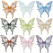 1 件成人和女孩适用的仙女翅膀，仙女服装套装欧根纱蝴蝶翅膀 - 适合角色扮演、派对，8 种颜色可选万圣节 - 彩色 - 查看 8