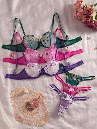 Women's Sexy Lingerie 3 Pieces Set, Mixed Color, Sexy And Bold Women's Bra Set